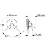 GROHE EUROSMART BLACK Crna ugradna baterija za Tuš Kadu GROHE EUROSMART BLACK Crna ugradna baterija za Tuš Kadu