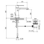 Crna baterija za lavabo XS