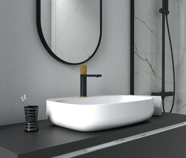Baterija za Lavabo Copen Nook Grip Mat Crna-Brušeno Zlato