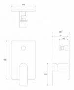 Ugradna baterija sa prebacivačem Nook Brušeno Zlato