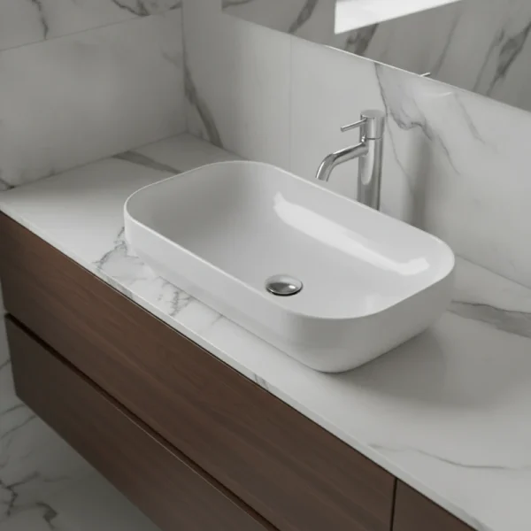 AXA Nadgradni četvrtasti Lavabo Decus 60x35 - Beli Sjaj