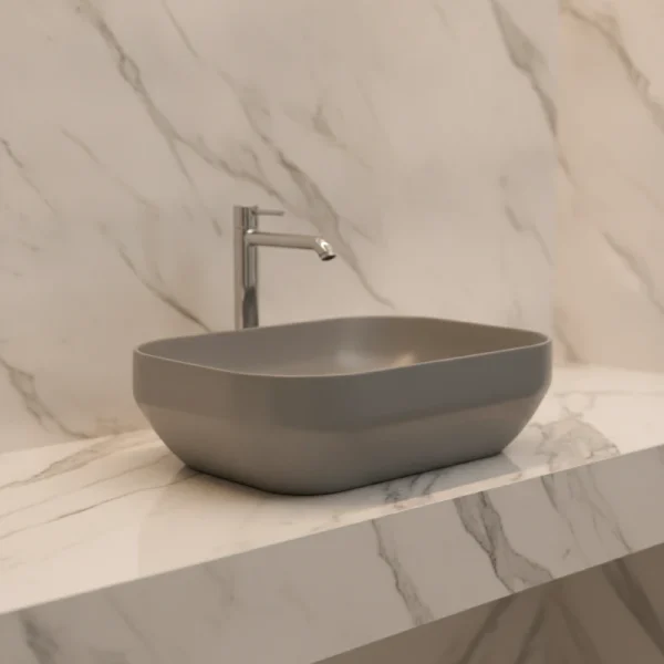 AXA Nadgradni četvrtasti Lavabo Decus 60×35 – Sivi Mat