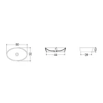AXA Nadgradni Lavabo H10 - 50x32 AXA Nadgradni Lavabo H10 - 50x32