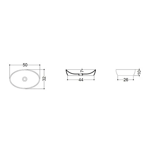 AXA Nadgradni Lavabo H10 - 50x32