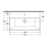 Lavabo za kupatilo Isvea Square 70x42 Lavabo za kupatilo Isvea Square 70x42