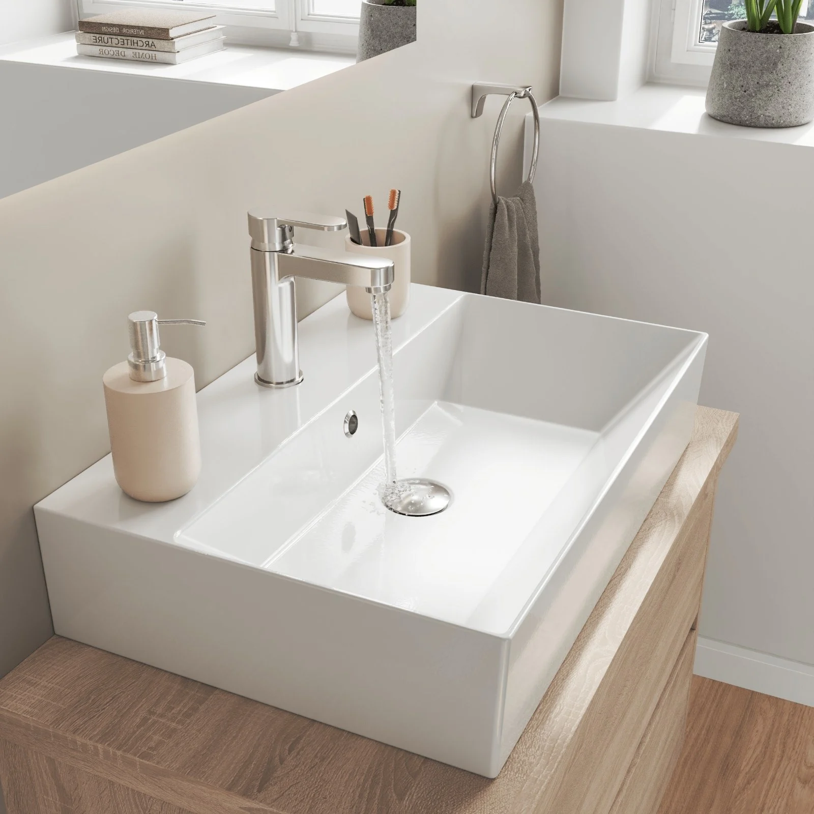 Lavabo za Kupatilo Isvea Square 60x42 Lavabo za Kupatilo Isvea Square 60x42