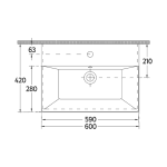 Lavabo za Kupatilo Isvea Square 60x42 Lavabo za Kupatilo Isvea Square 60x42