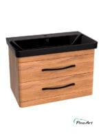 Lavabo sa ormarićem LUXOR Wood 80x46 cm Fioke - Crni lavabo