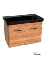 Lavabo sa ormarićem LUXOR Wood 80x46 cm Vrata - Crni lavabo