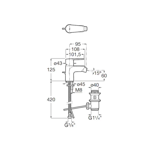 Baterija za bide ROCA Victoria Plus