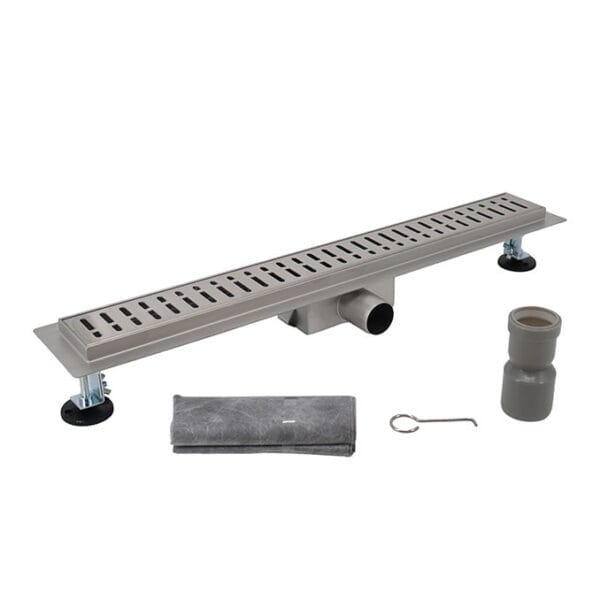 Tuš kanalica Profil M sa WAVE rešetkom 600 brushed CHROME