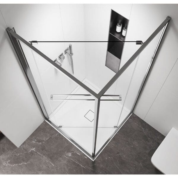 Tuš Kabina 80x80 Atlas PRO 1V Black sa jednim kliznim vratima