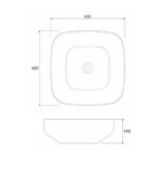 Nadgradni lavabo Compact 42x42 White