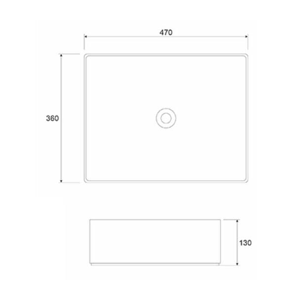 Nadgradni lavabo Rectangular 47x36 White