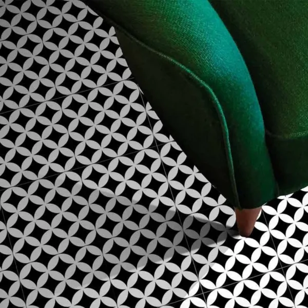 Dekorne granitne pločice District Circles Black - 20x20