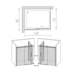 Tuš Kabina DeckGal Grey 100x80 Dark - Dim Sivo staklo 8 mm