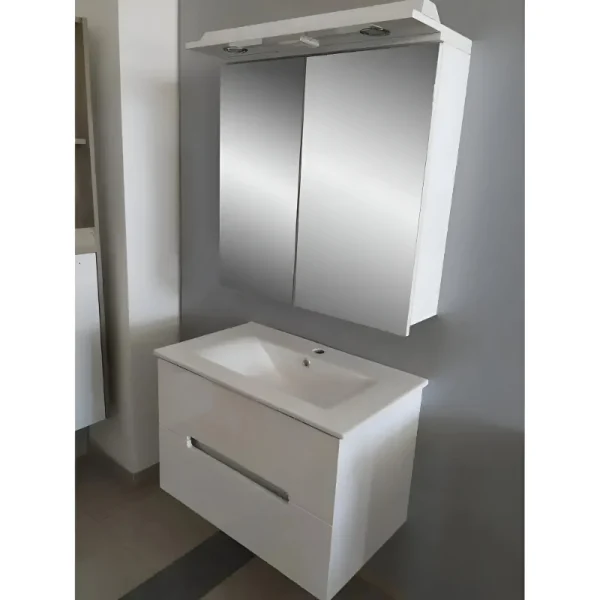 Ogledalo sa Ormarićem i rasvetom TIJANA White 75 cm