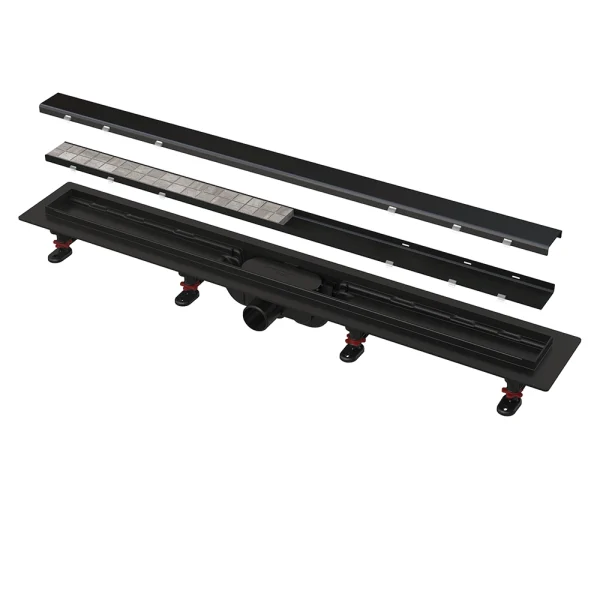 Crna Tuš Kanalica ALCA APZ19-550 BLACK - 2 u 1 KOMPLET