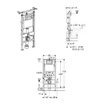 GEBERIT Ugradni Vodokotlić Duofix Basic sa DELTA 20 Square Mat Crnom Tipkom