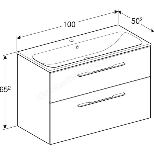 GEBERIT Lavabo sa Ormarićem SELNOVA Square 100x50 BELI