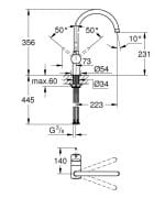 GROHE MINTA Baterija za Sudoperu sa 2 Cevi GROHE MINTA Baterija za Sudoperu sa 2 Cevi