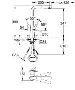 GROHE Baterija za Sudoperu ZEDRA sa izvlačećim tušem - 2 cevi GROHE Baterija za Sudoperu ZEDRA sa izvlačećim tušem - 2 cevi
