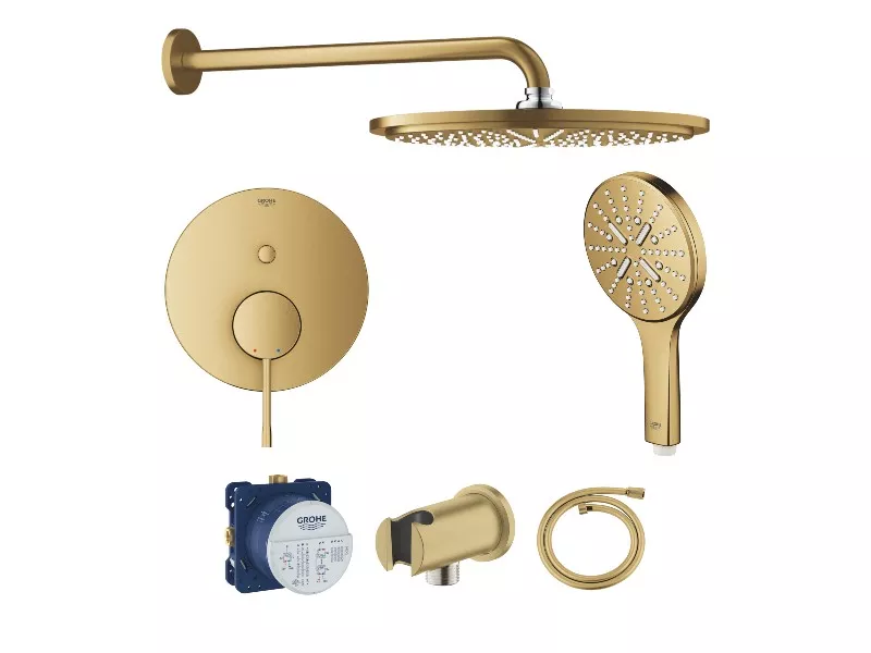 Tuš Set GROHE ESSENCE 5 u 1 Komplet Brushed Cool Sunrise Tuš Set GROHE ESSENCE 5 u 1 Komplet Brushed Cool Sunrise