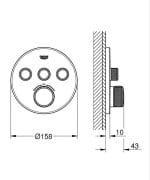 GROHE GROHTHERM SmartControl Ugradna Termostatska okrugla Baterija za Tuš Kadu sa 3 funkcije GROHE GROHTHERM SmartControl Ugradna Termostatska okrugla Baterija za Tuš Kadu sa 3 funkcije