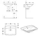 Ugradni Lavabo GEBERIT Selnova Square 55x45 cm