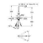 GROHE Essence SmartControl Baterija za Sudoperu sa izvlačećim Tušem