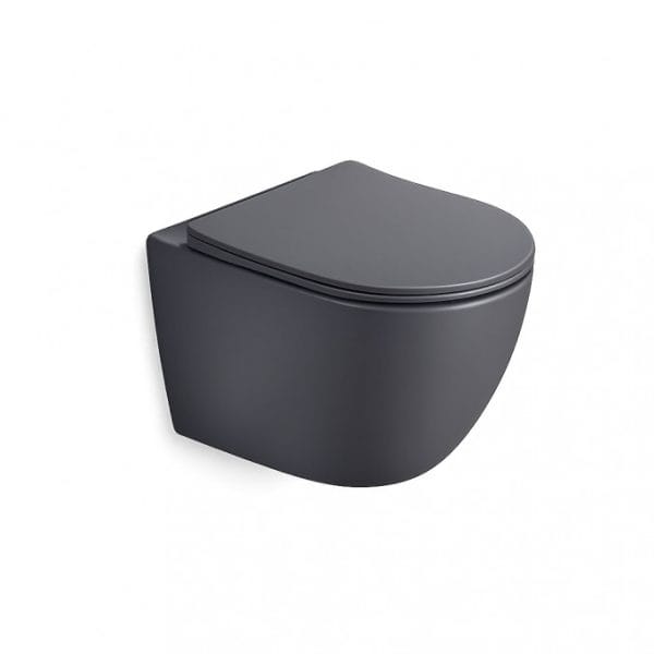 Siva WC šolja Konzolna Perla Dark Grey sa Slim Soft Close daskom