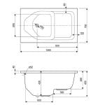 Aquaestil Sedeća Kada za kupatilo DOBRA 120×70 Ugradna Aquaestil Sedeća Kada za kupatilo DOBRA 120×70 Ugradna
