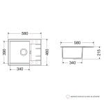 Granitna Sudopera MILO AVANGARD 58x46 sa sifonom - Lava Stone Granitna Sudopera MILO AVANGARD 58x46 sa sifonom - Lava Stone
