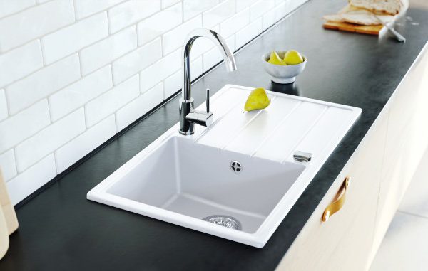 Granitna Sudopera MILO METRO 76x44 sa sifonom - Magnesia White