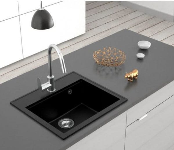 Granitna Sudopera MILO RETTO 56x51 sa sifonom - Lava Stone