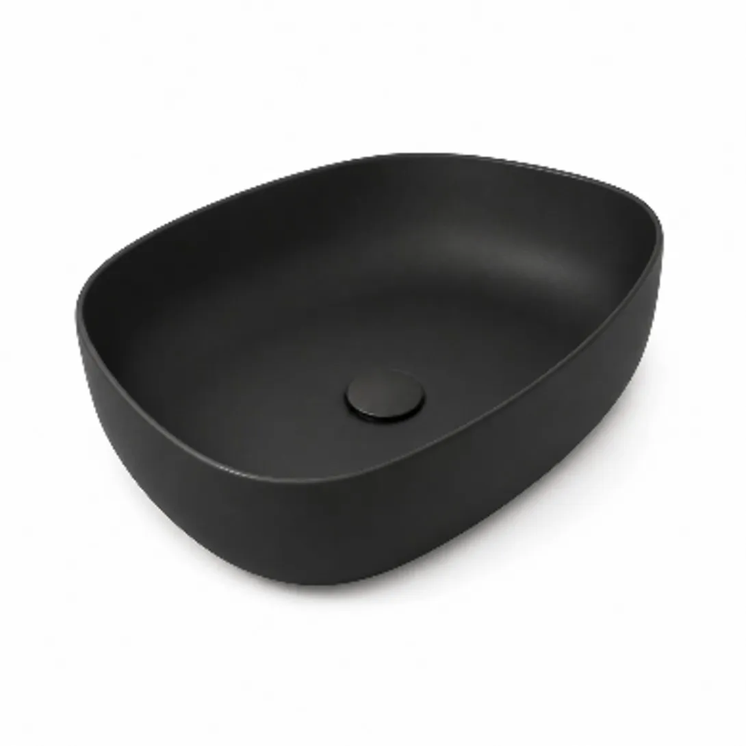 OLYMPIA Metamorfosi Nadgradni Lavabo Shapeless 55x42 - Crni Mat OLYMPIA Metamorfosi Nadgradni Lavabo Shapeless 55x42 - Crni Mat