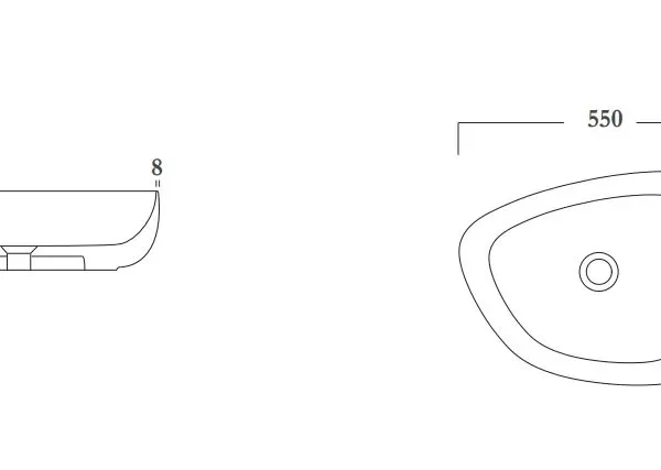 OLYMPIA Metamorfosi Nadgradni Lavabo Shapeless 55x42 - Beli Sjaj