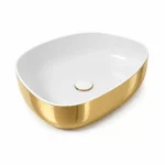 OLYMPIA Metamorfosi Nadgradni Lavabo Shapeless 55x42 - Zlatno Beli