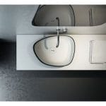 OLYMPIA Nadgradni Lavabo Metamorfosi 55x42 ovalni Crno-Beli OLYMPIA Nadgradni Lavabo Metamorfosi 55x42 ovalni Crno-Beli