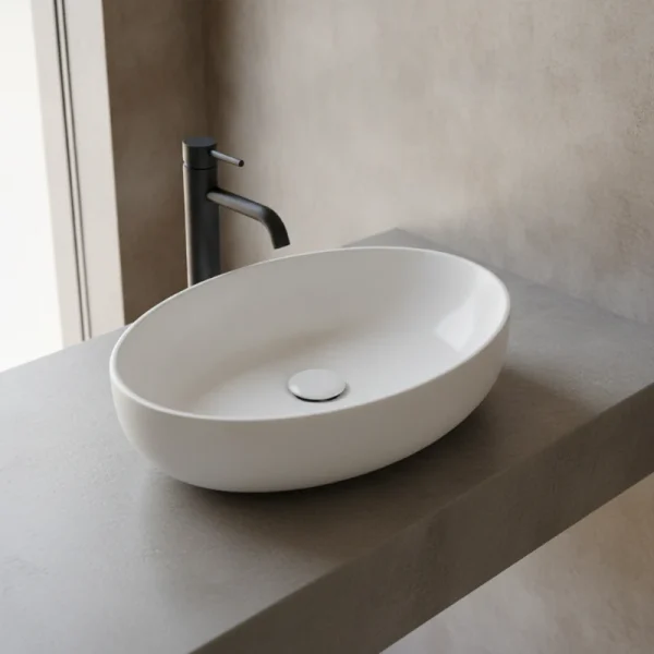 OLYMPIA Nadgradni Lavabo Metamorfosi 55x42 ovalni - Beli Sjaj