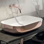 OLYMPIA Nadgradni Lavabo Metamorfosi 60x42 - Roze Zlato Beli