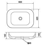 OLYMPIA Nadgradni Lavabo Metamorfosi 60x42 - Beli Sjaj OLYMPIA Nadgradni Lavabo Metamorfosi 60x42 - Beli Sjaj
