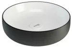 OLYMPIA Nadgradni Lavabo Metamorfosi fi 45 cm Crno-Beli OLYMPIA Nadgradni Lavabo Metamorfosi fi 45 cm Crno-Beli