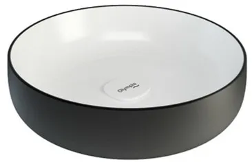 OLYMPIA Nadgradni Lavabo Metamorfosi fi 45 cm Crno-Beli