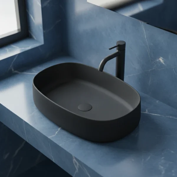 OLYMPIA Nadgradni Lavabo Wave 62x40 - Crni Mat