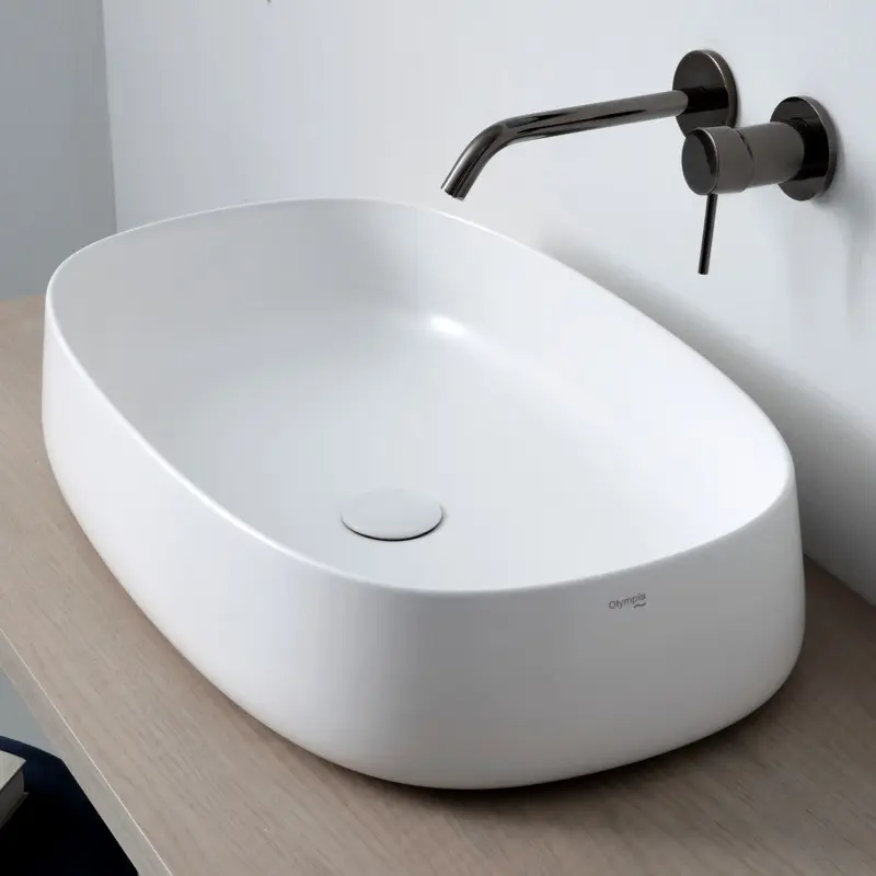 OLYMPIA Nadgradni Lavabo Wave 62x40 - Beli Sjaj OLYMPIA Nadgradni Lavabo Wave 62x40 - Beli Sjaj