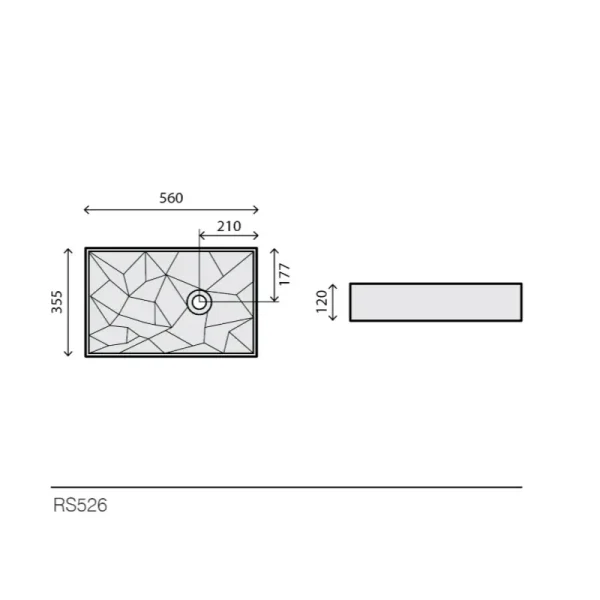 Rubicer Nadgradni Lavabo Diamond 56x36