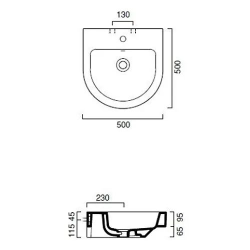 Catalano ZERO Lavabo 50x50 cm sa rupom