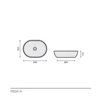 Rubicer OVALE Nadgradni Lavabo 49x35,5 cm Rubicer OVALE Nadgradni Lavabo 49x35,5 cm