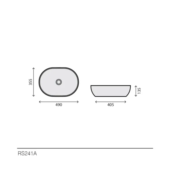Rubicer OVALE Nadgradni Lavabo 49x35,5 cm